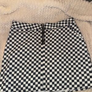 Checkered Black and White Women's Skirt